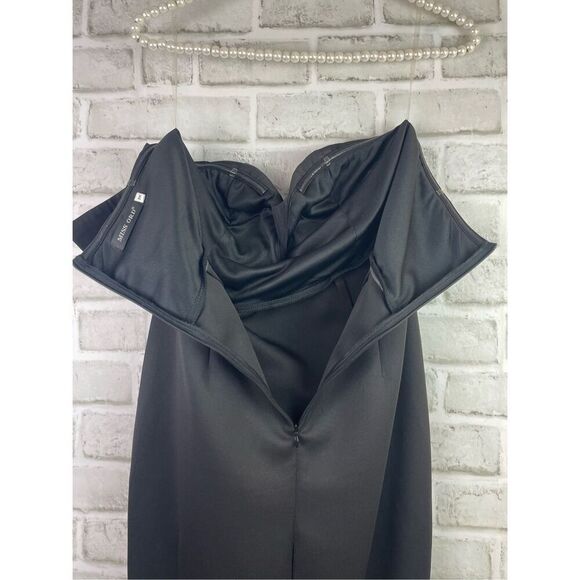 Miss Ord Black Strapless Maxi Gown with Oversized Bow – Size M - Picture 3 of 9